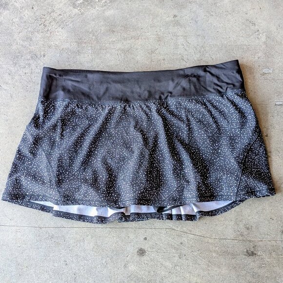 Lululemon Circuit Breaker Skirt Splatter White Black Swift Ultra size 12 - Picture 1 of 10